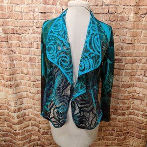 B.L.E.U. Cardigan Petite Blazer Jacket Size Small SP